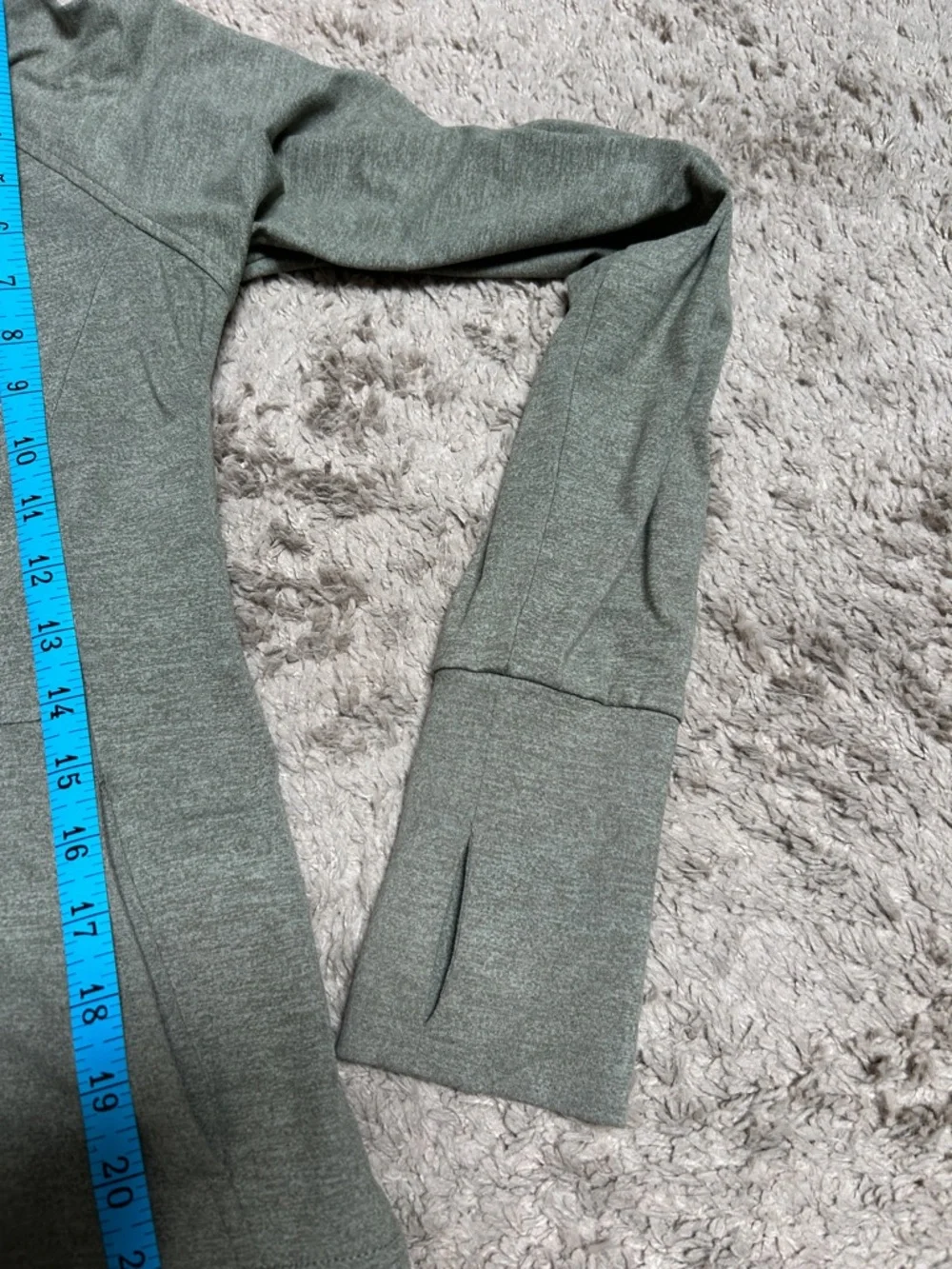 Lightweight Olive Green Zip Hoodie with Drawstrings - Picture 5 of 6